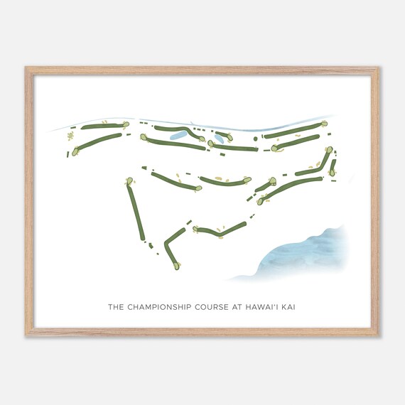 The Championship Course at Hawai'i Kai Minimalist Map Golfer Poster