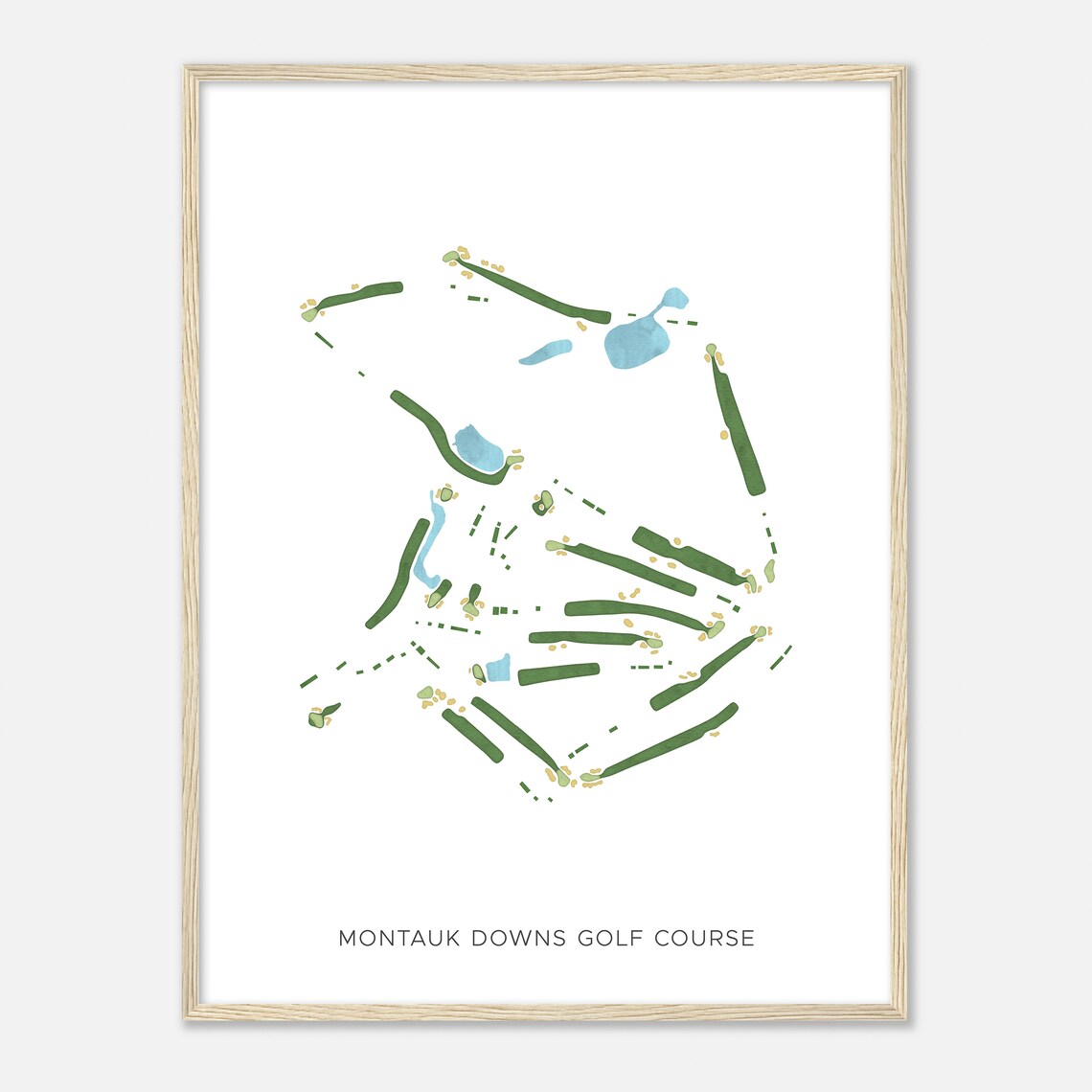 Montauk Downs Golf Course New York Modern Watercolor Map Golfer Gift Golf Wall Art Golf Poster Print Course Layout