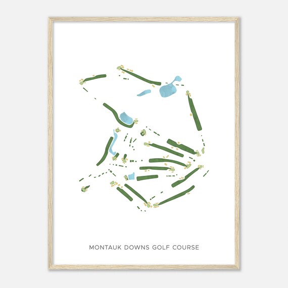 Montauk Downs Golf Course New York Modern Watercolor Map Golfer Gift Golf Wall Art Golf Poster Print Course Layout
