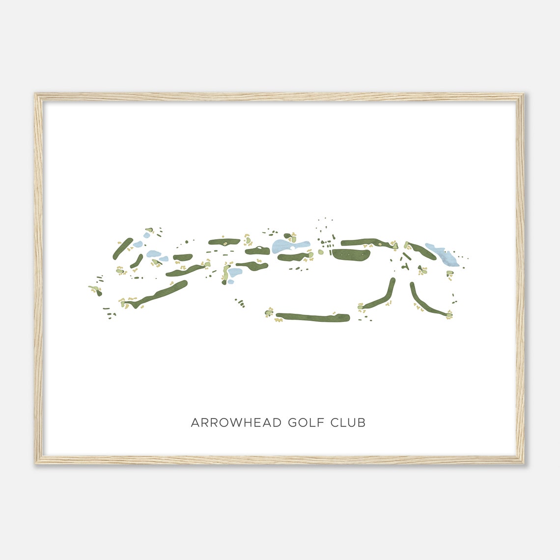 Arrowhead Golf Club Minimalist Watercolor Map Golfer Gift Wall Art - Image 2