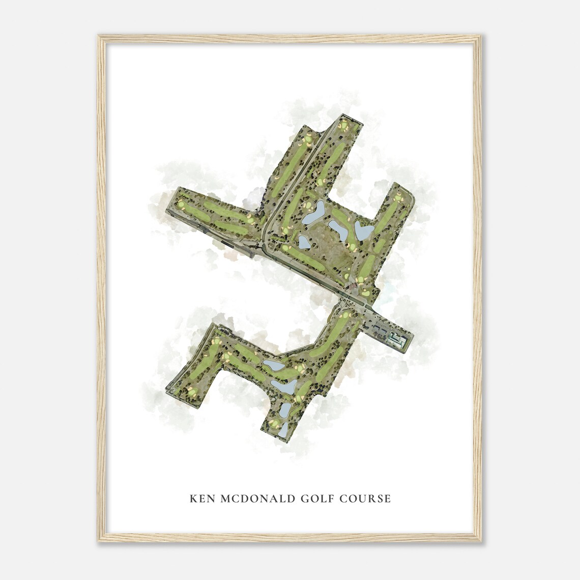 Ken Mcdonald Golf Course Arizona Classic Watercolor Map Golfer Gift Golf Wall Art Golf Poster Print Course Layout - Image 2