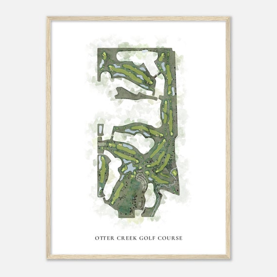 Otter Creek Golf Course Iowa Classic Watercolor Map Art Print