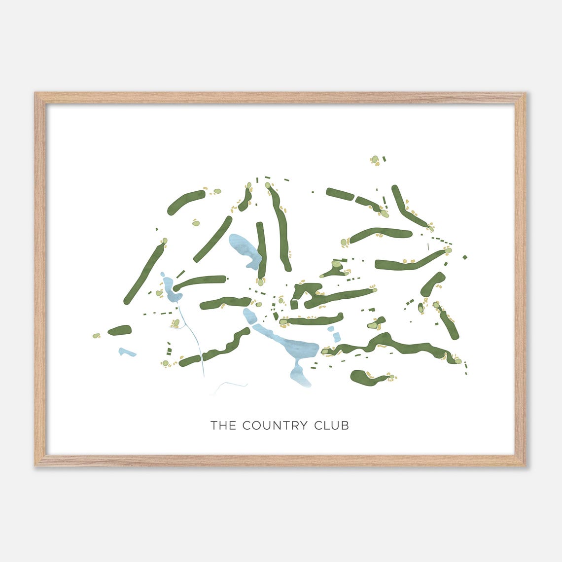 The Country Club Brookline MA Modern Watercolor Course Map Poster