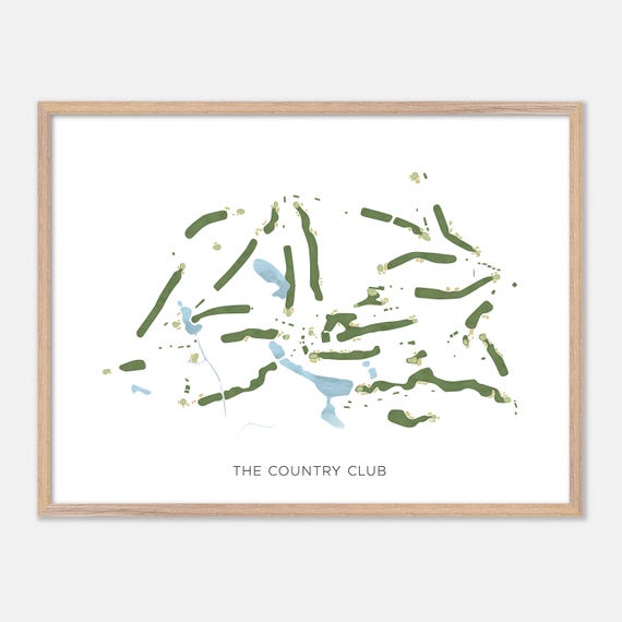 The Country Club In Brookline Massachusetts Modern Watercolor Map Golfer Gift Golf Wall Art Golf Poster Print Course Layout