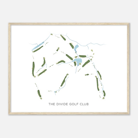 The Divide Golf Club North Carolina Modern Watercolor Map Golfer Gift Golf Wall Art Golf Poster Print Course Layout