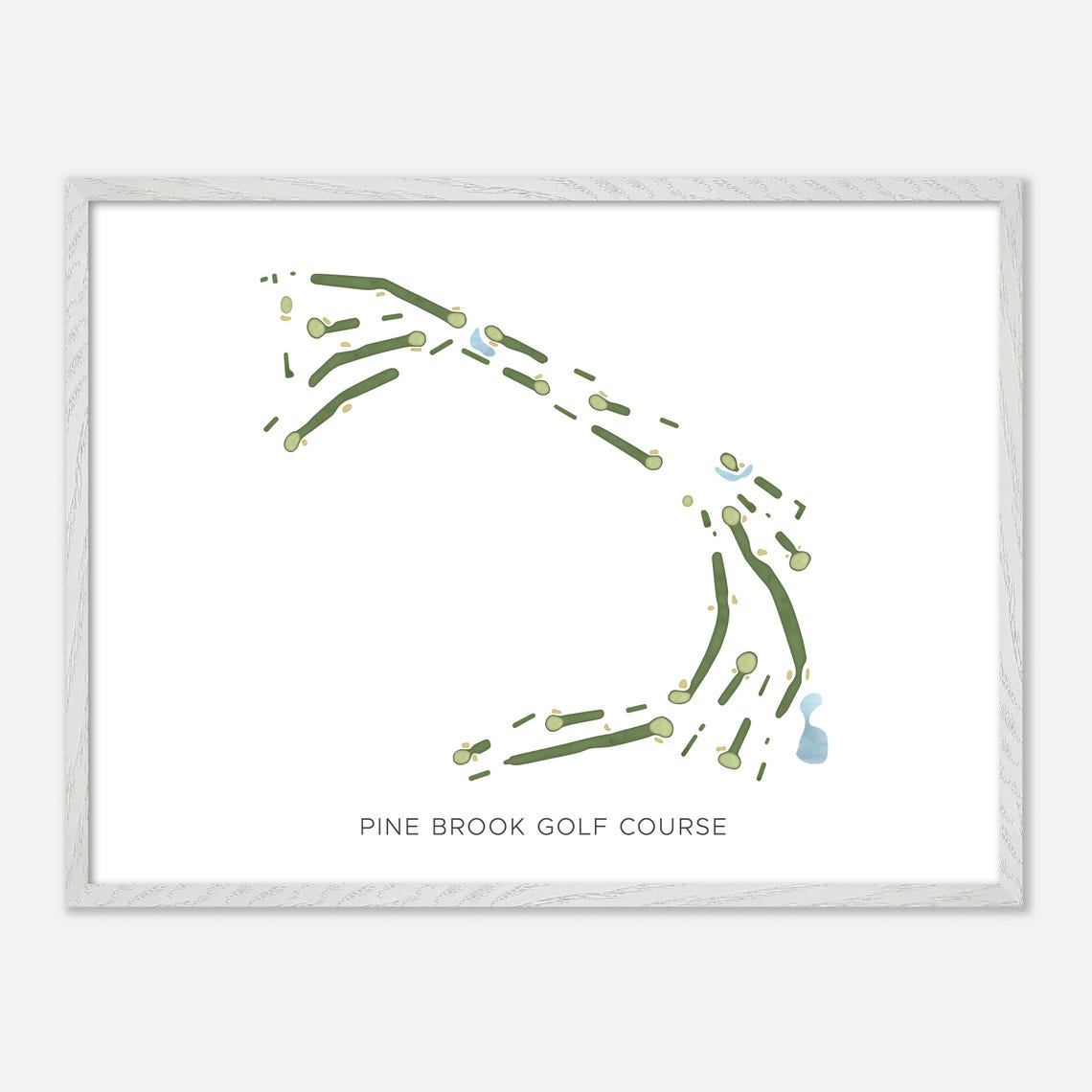 Pine Brook Golf Course Modern Minimalist Watercolor Map Poster - Image 4