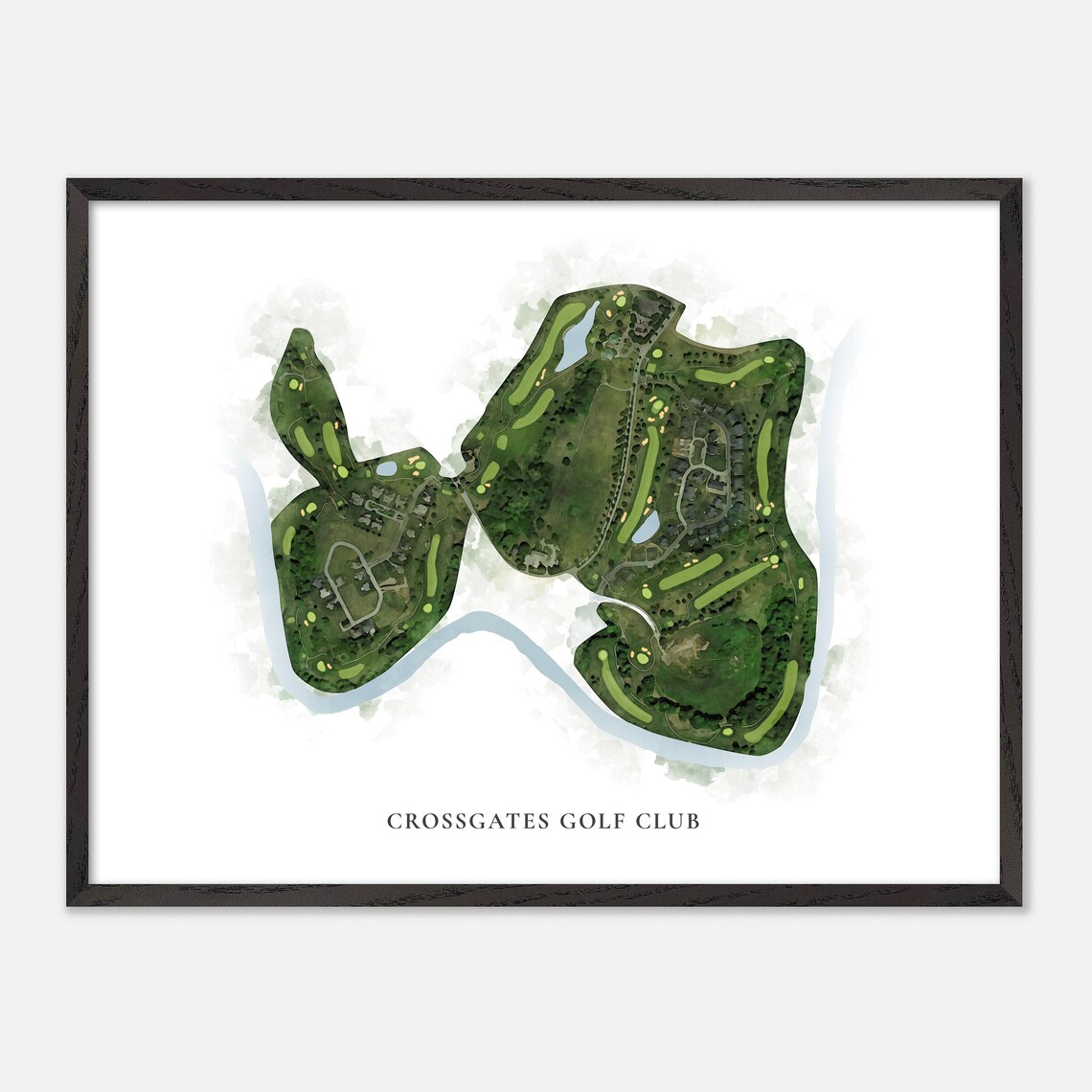 Crossgates Golf Club Classic Aerial Watercolor Course Map Poster - Image 5