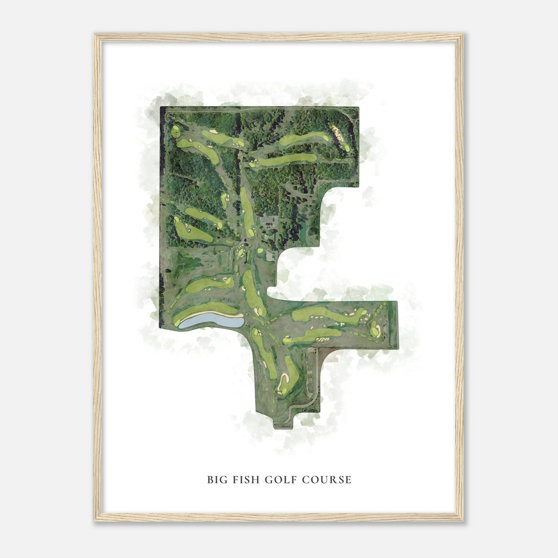 Big Fish Golf Course Wisconsin Classic Watercolor Map Golfer Gift Golf Wall Art Golf Poster Print Course Layout - Image 2