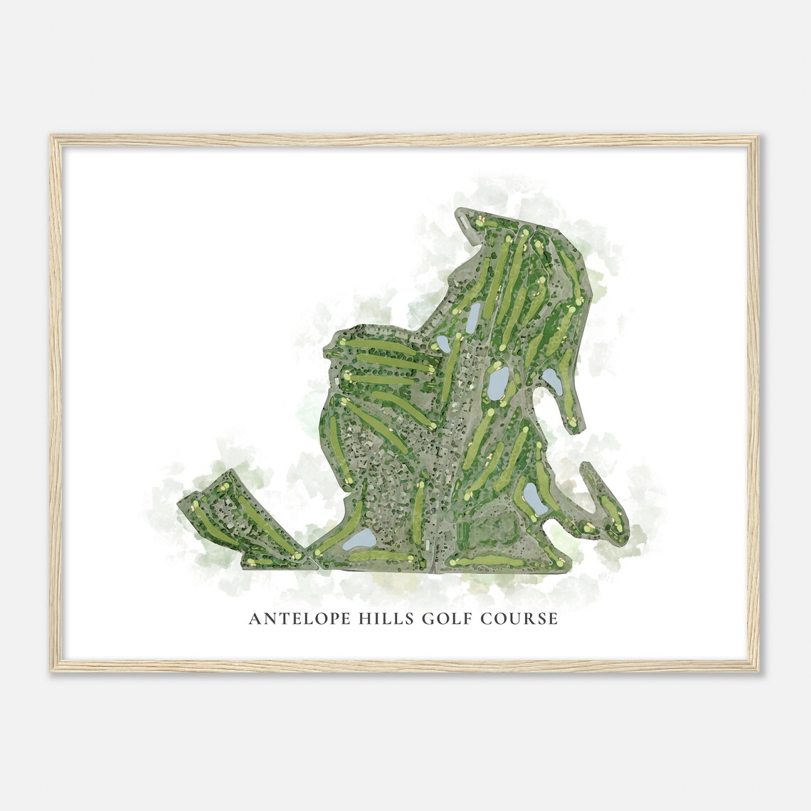 Antelope Hills Golf Course Arizona Classic Watercolor Map Golfer Gift Golf Wall Art Golf Poster Print Course Layout - Image 2