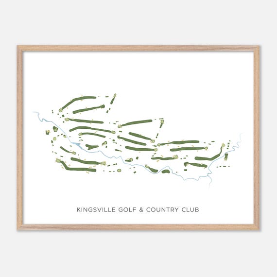 Kingsville Golf Country Club In Kingsville Canada Modern Watercolor Map Golfer Gift Golf Wall Art Golf Poster Print