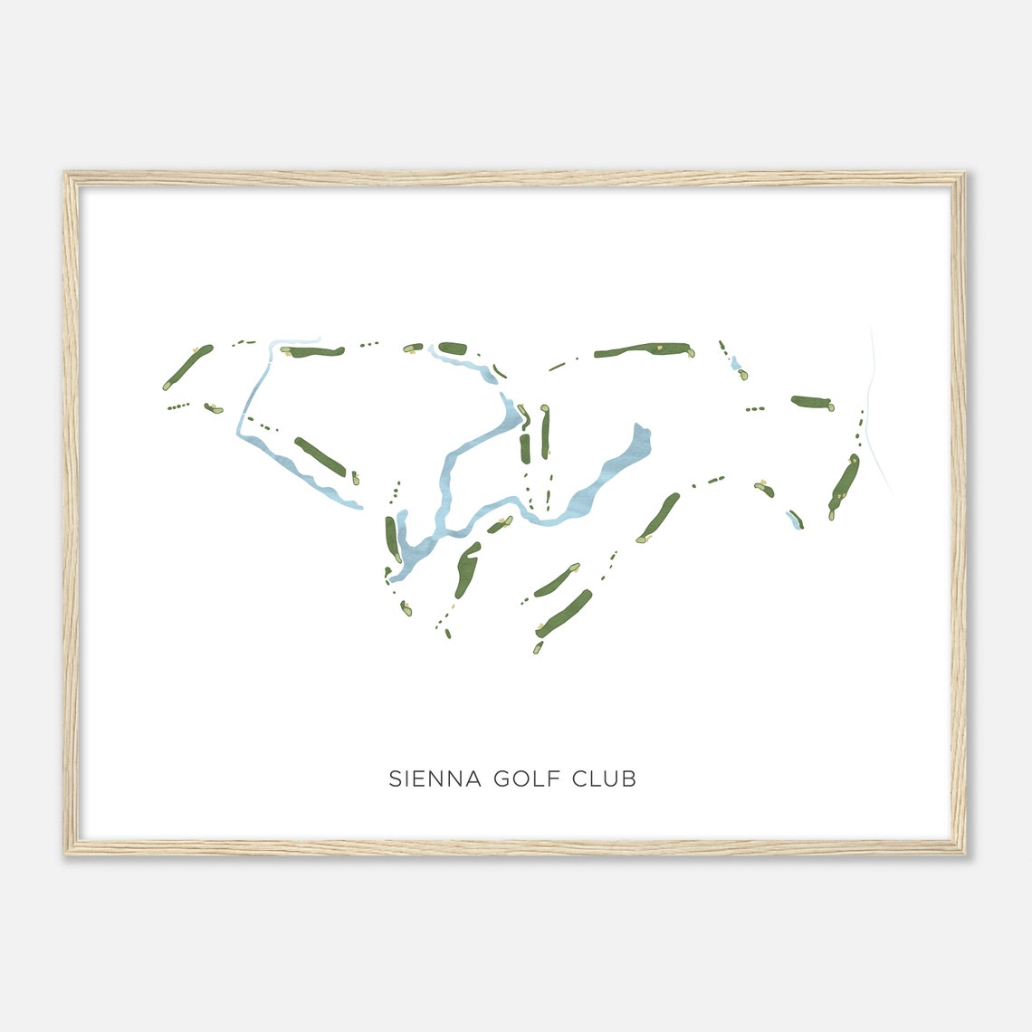 Sienna Golf Club Texas Modern Watercolor Course Layout Poster