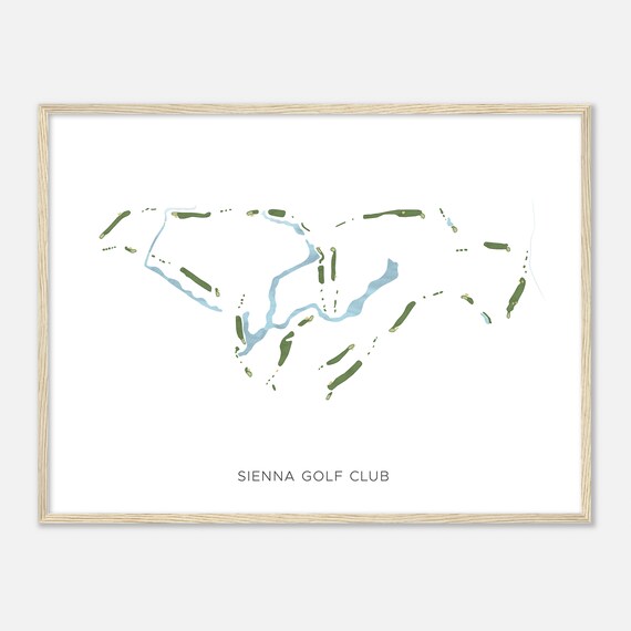 Sienna Golf Club Texas Modern Watercolor Course Layout Poster