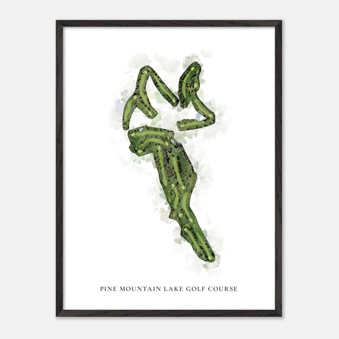 Pine Mountain Lake Golf Course Classic Watercolor Map Poster - Image 3