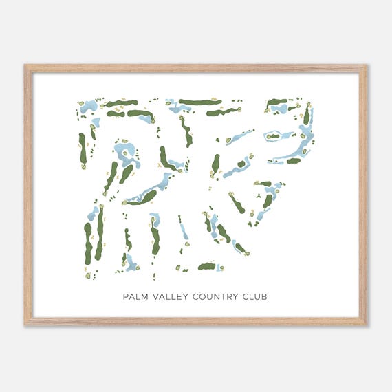 Palm Valley Country Club In Palm Desert California Modern Watercolor Map Golfer Gift Golf Wall Art Golf Poster Print Course Layout