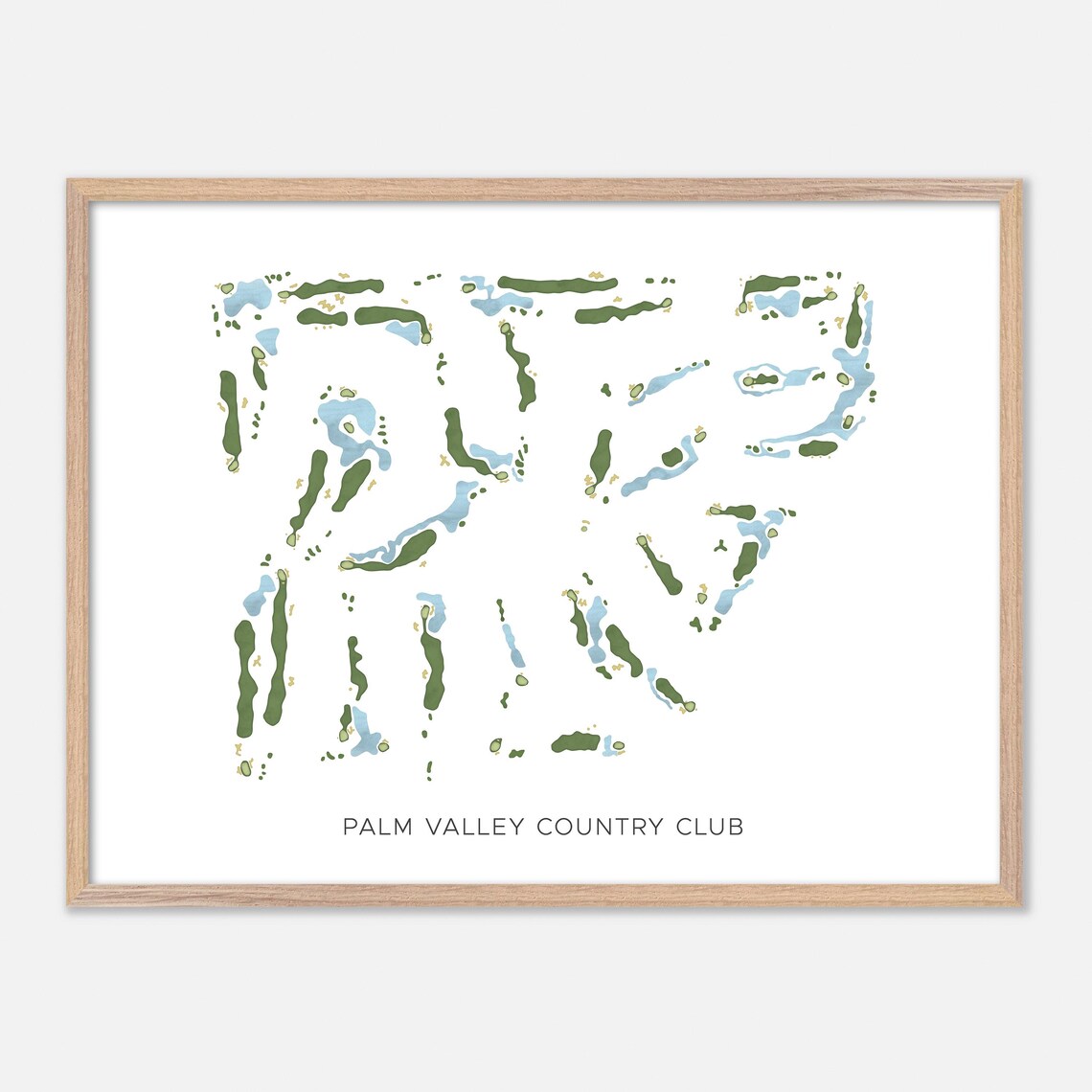 Palm Valley Country Club Palm Desert Modern Watercolor Map Poster