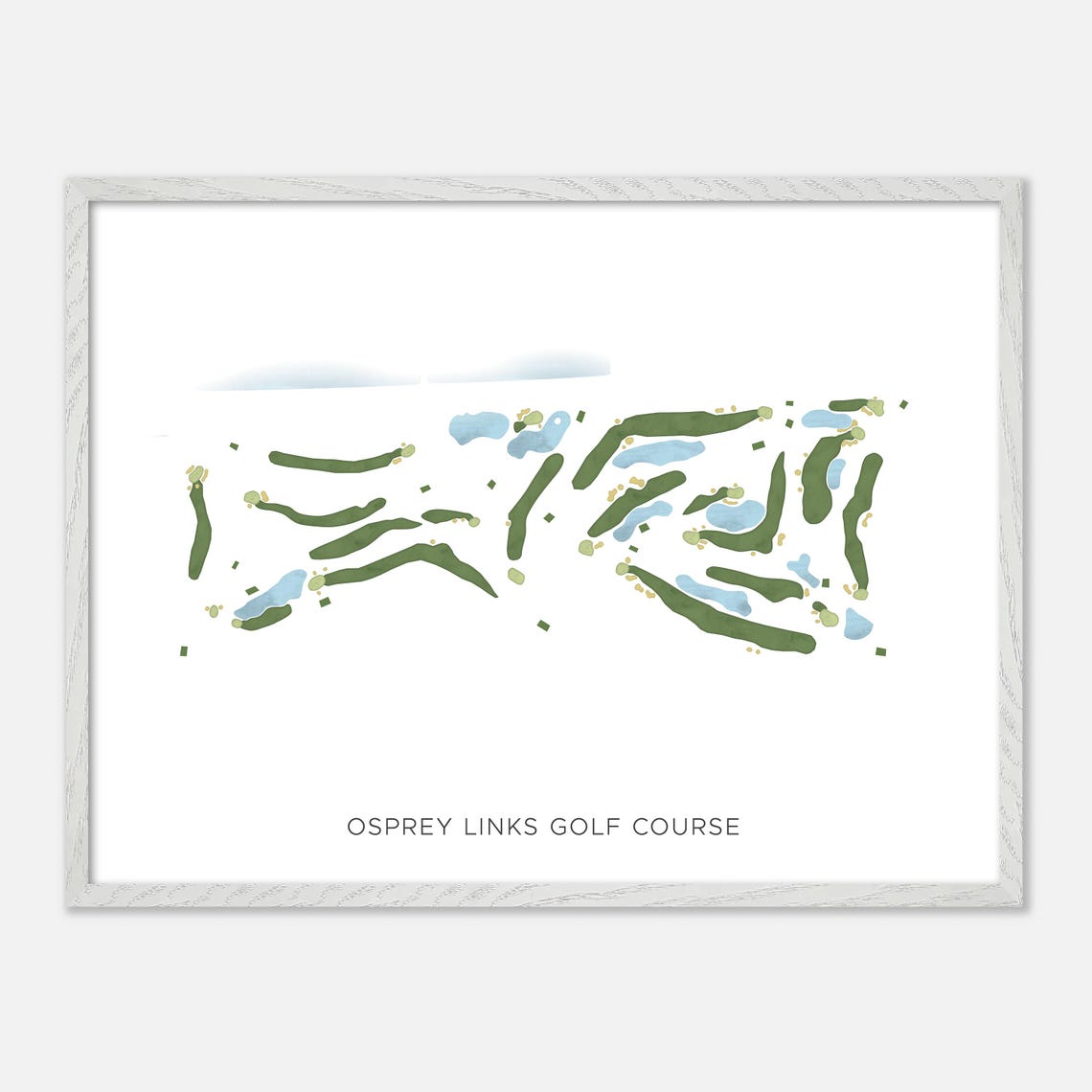 Osprey Links Golf Course Canada Minimalist Watercolor Golf Map Poster - Image 3