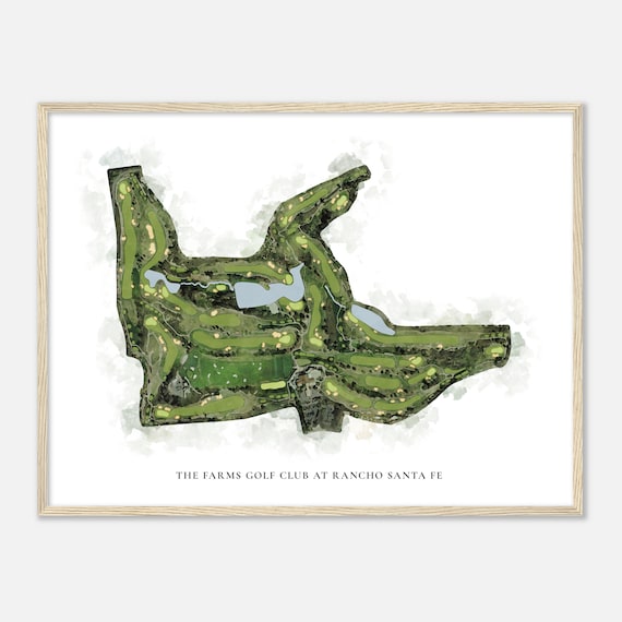 The Farms Golf Club at Rancho Santa Fe California Classic Watercolor Map Poster