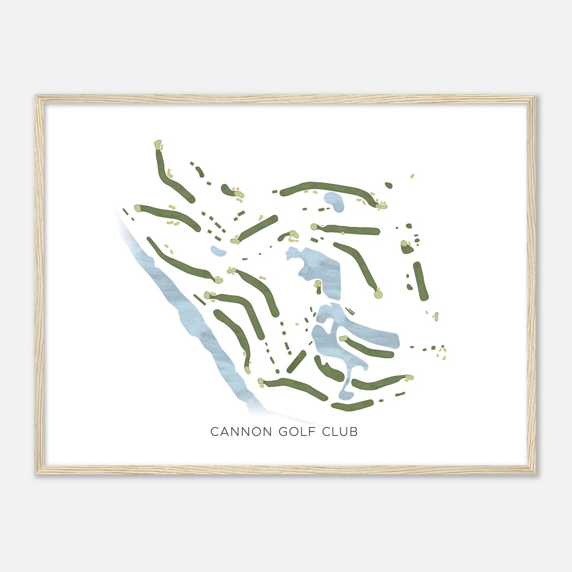 Cannon Golf Club Modern Watercolor Golf Course Map Art Poster - Image 2
