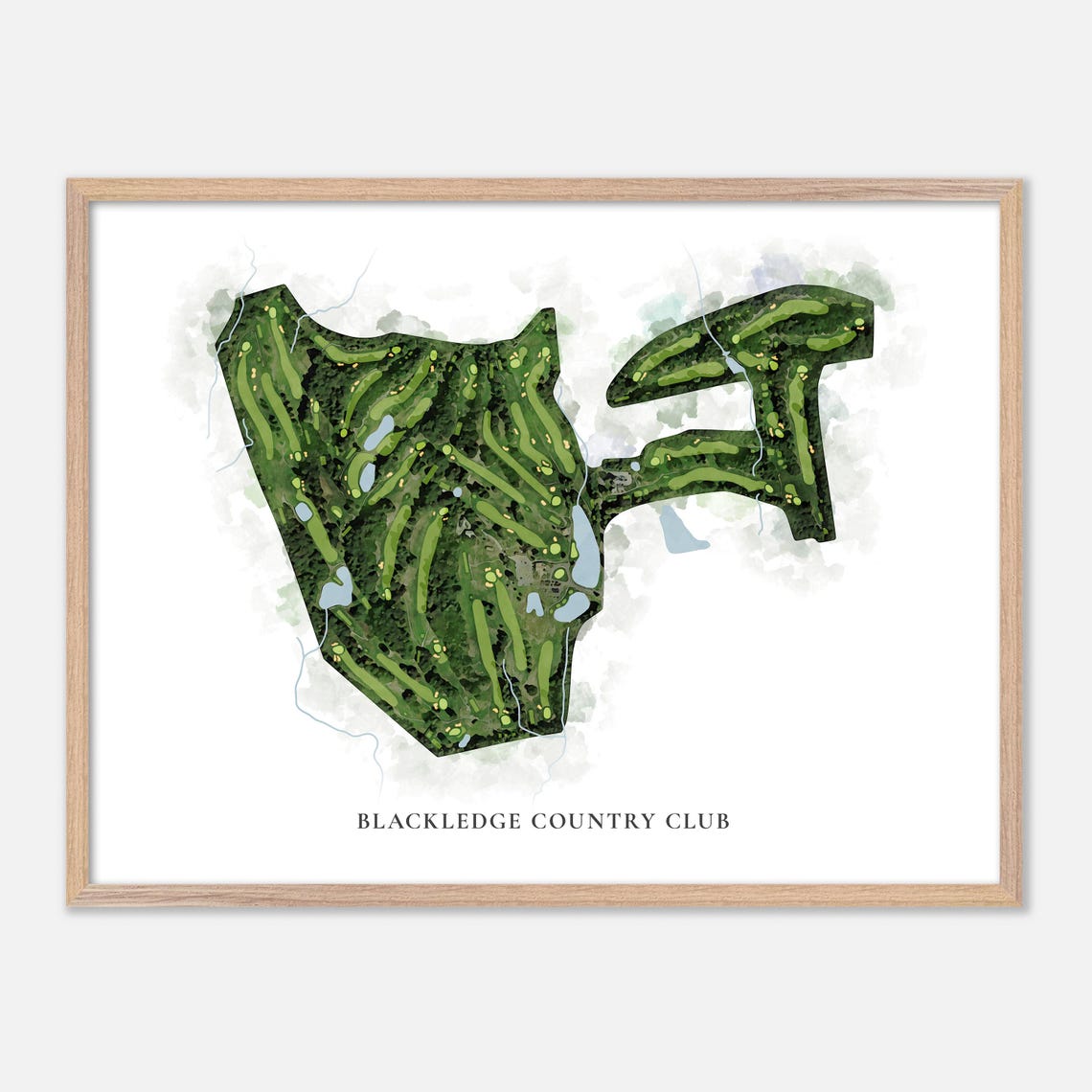 Blackledge Country Club Classic Watercolor Golf Map Art Poster