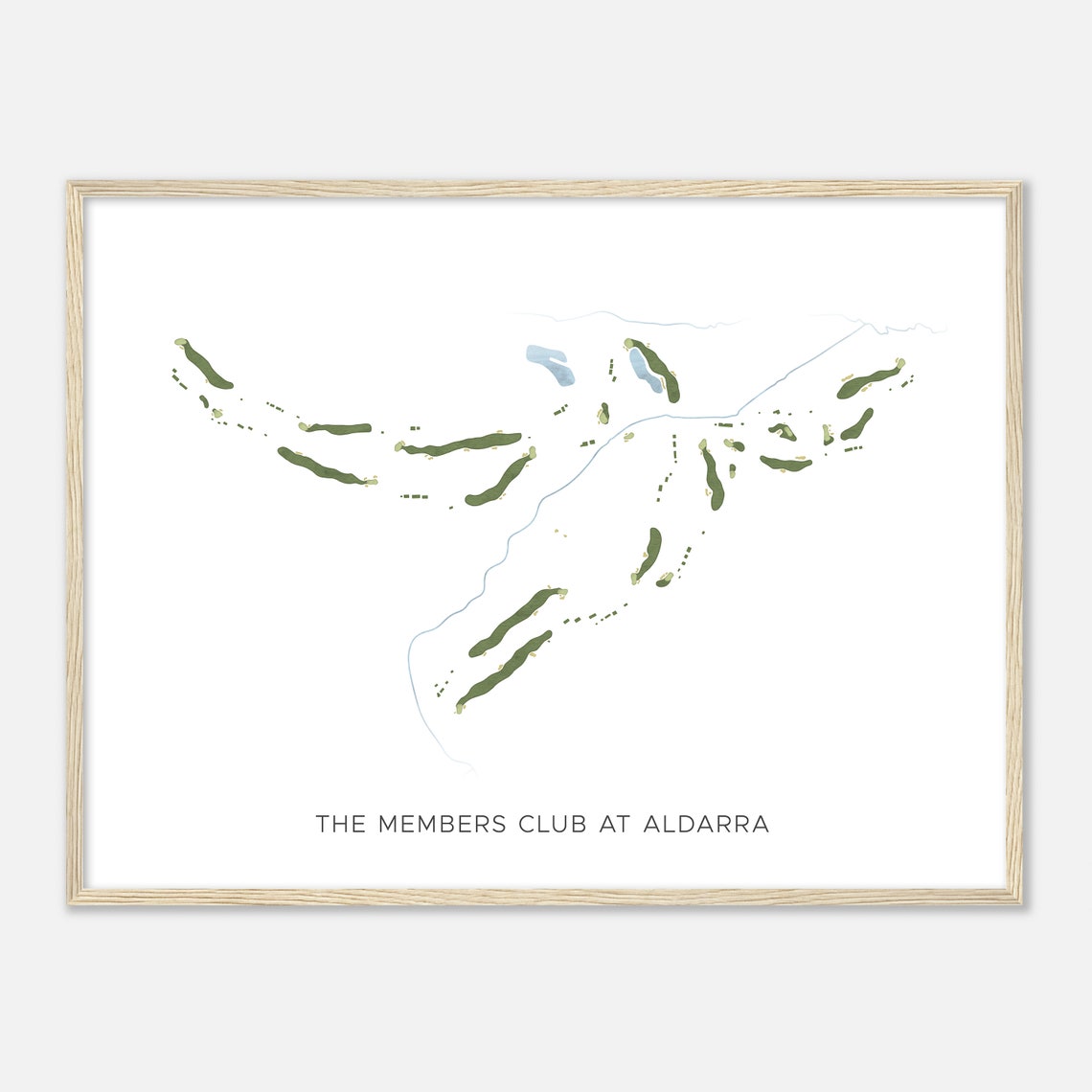 The Members Club at Aldarra Modern Watercolor Golf Course Map Poster - Image 2
