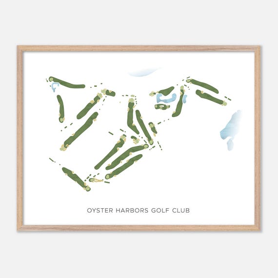 Oyster Harbors Golf Club In Osterville Massachusetts Modern Watercolor Map Golfer Gift Golf Wall Art Golf Poster Print