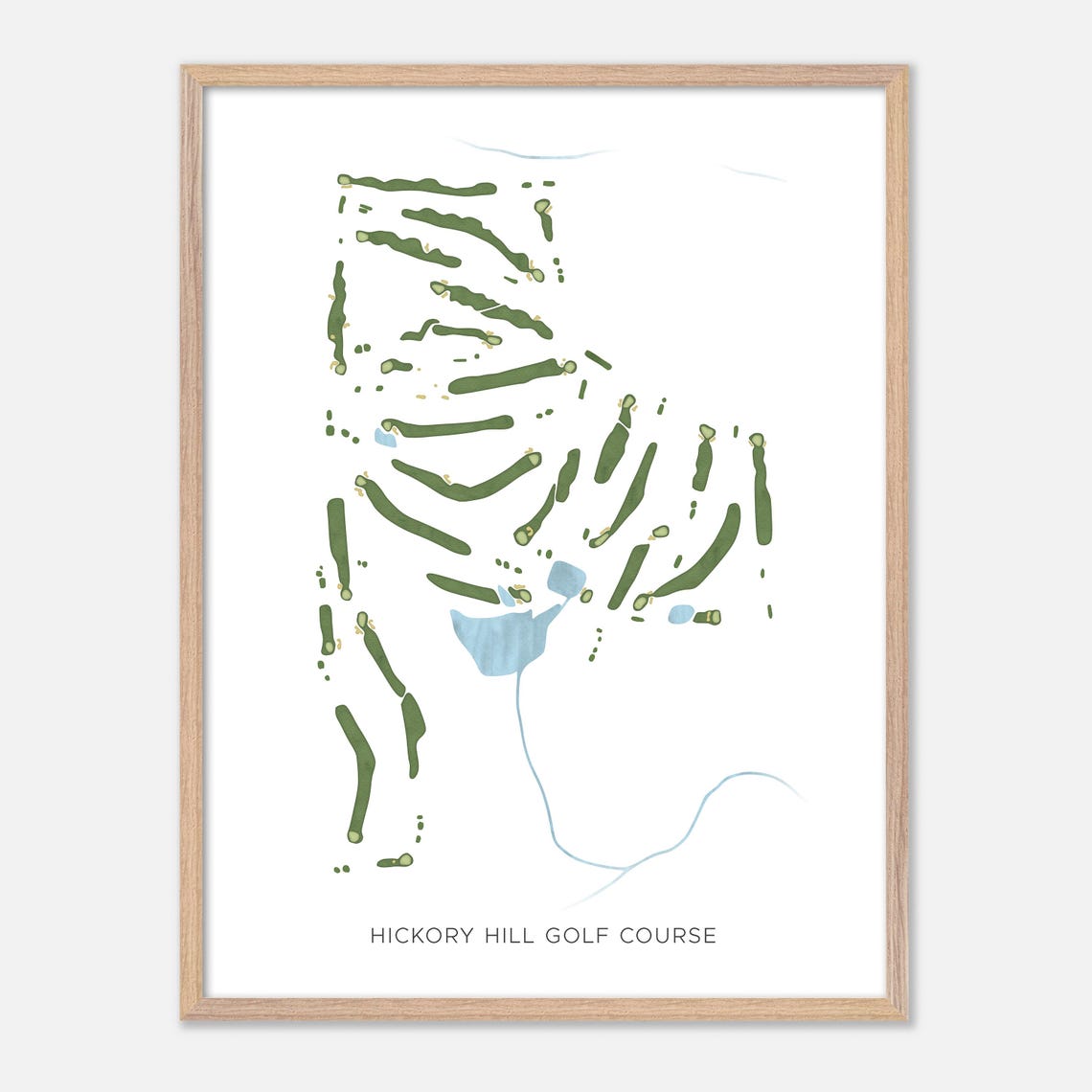 Hickory Hill Golf Course Modern Fairway Golf Course Map Poster - Image 2