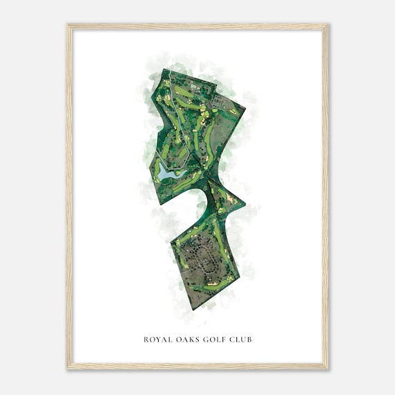 Royal Oaks Golf Club Pennsylvania Classic Watercolor Map Golfer Gift Golf Wall Art Golf Poster Print Course Layout