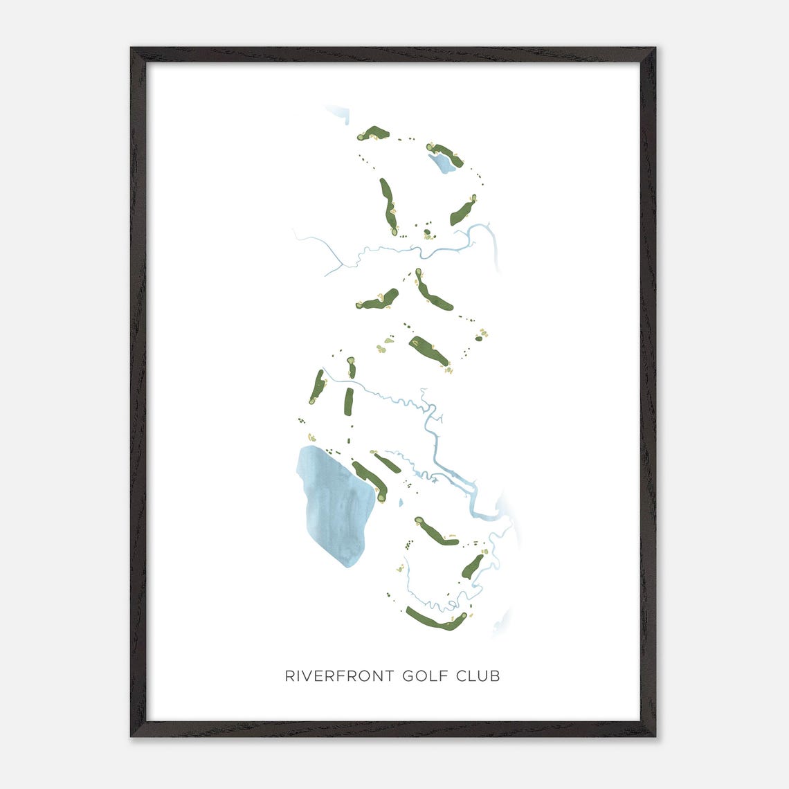 Riverfront Golf Club Virginia Minimalist Golf Course Map Wall Art - Image 3