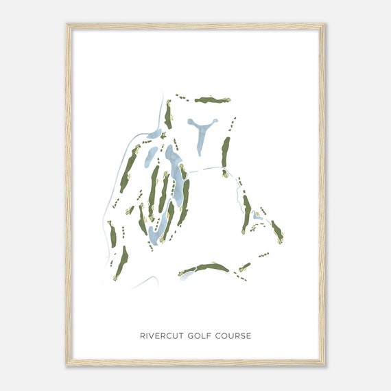 Rivercut Golf Course Missouri Modern Watercolor Map Golfer Gift Golf Wall Art Golf Poster Print Course Layout