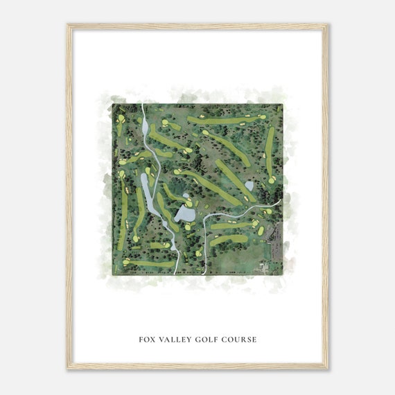 Fox Valley Golf Course Wisconsin Classic Watercolor Map Golfer Gift Golf Wall Art Golf Poster Print Course Layout