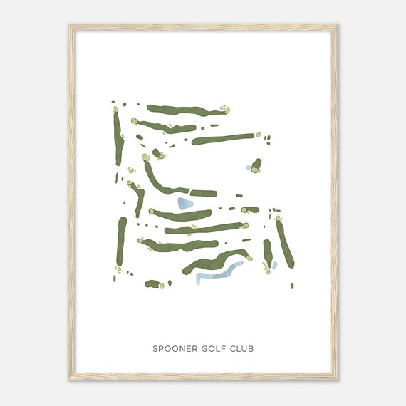 Spooner Golf Club Wisconsin Modern Watercolor Map Golfer Gift Golf Wall Art Golf Poster Print Course Layout