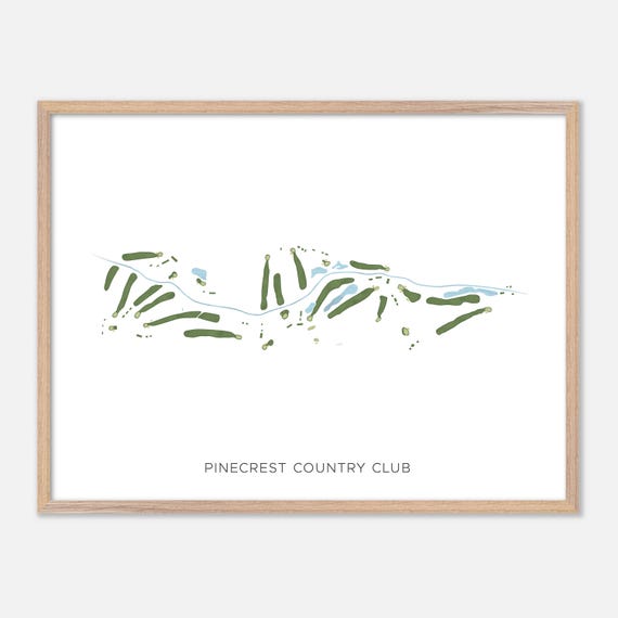 Pinecrest Country Club In Longview Texas Modern Watercolor Map Golfer Gift Golf Wall Art Golf Poster Print Course Layout