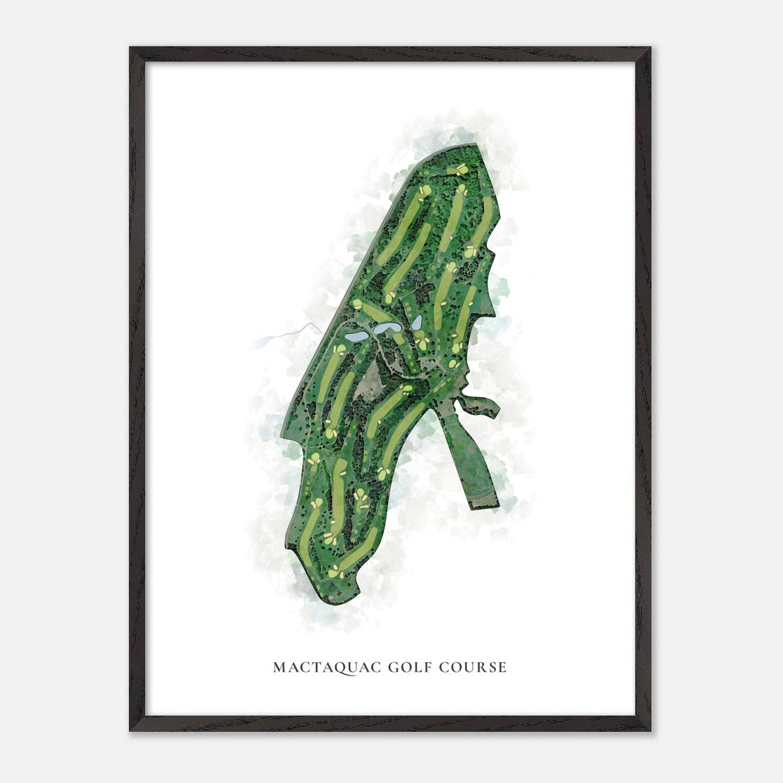 Mactaquac Golf Course Canada Classic Watercolor Golf Map Poster - Image 2