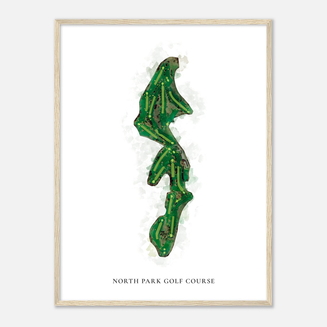 North Park Golf Course Pennsylvania Classic Watercolor Map Golfer Gift Golf Wall Art Golf Poster Print Course Layout - Image 2
