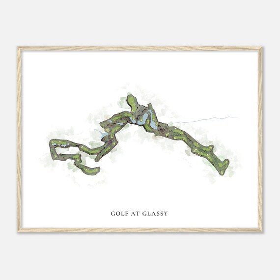 Golf At Glassy Classic Watercolor Golf Course Map Art Poster