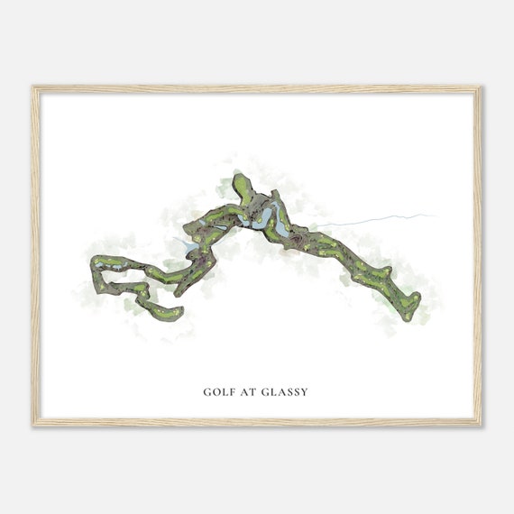 Golf At Glassy South Carolina Classic Watercolor Map Golfer Gift Golf Wall Art Golf Poster Print Course Layout