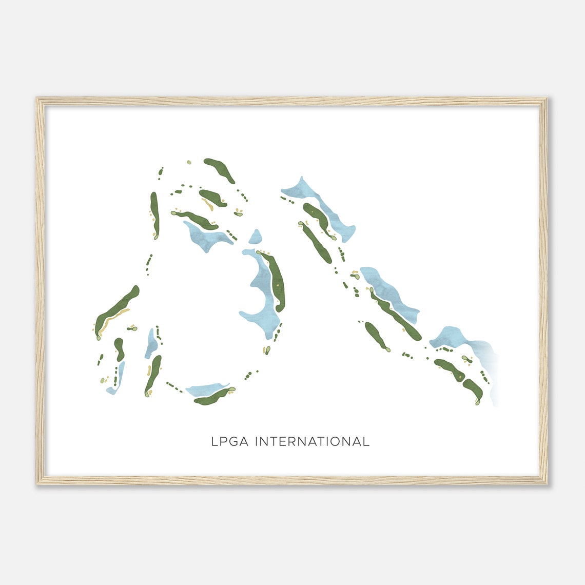 LPGA International Florida Modern Watercolor Golf Map Poster - Image 2