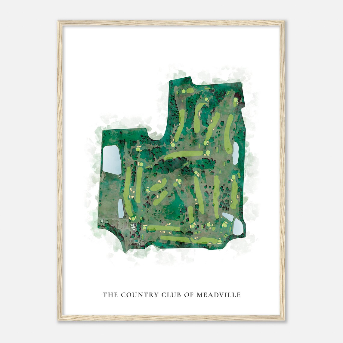 The Country Club Of Meadville Watercolor Map Poster