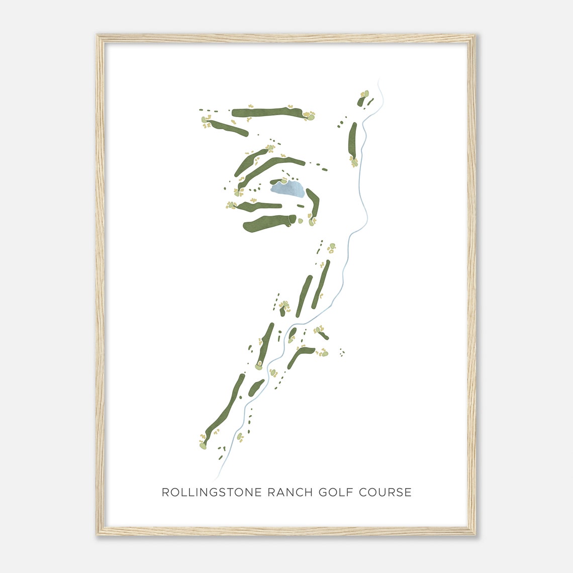 Rollingstone Ranch Golf Course Modern Watercolor Map Art Poster - Image 2