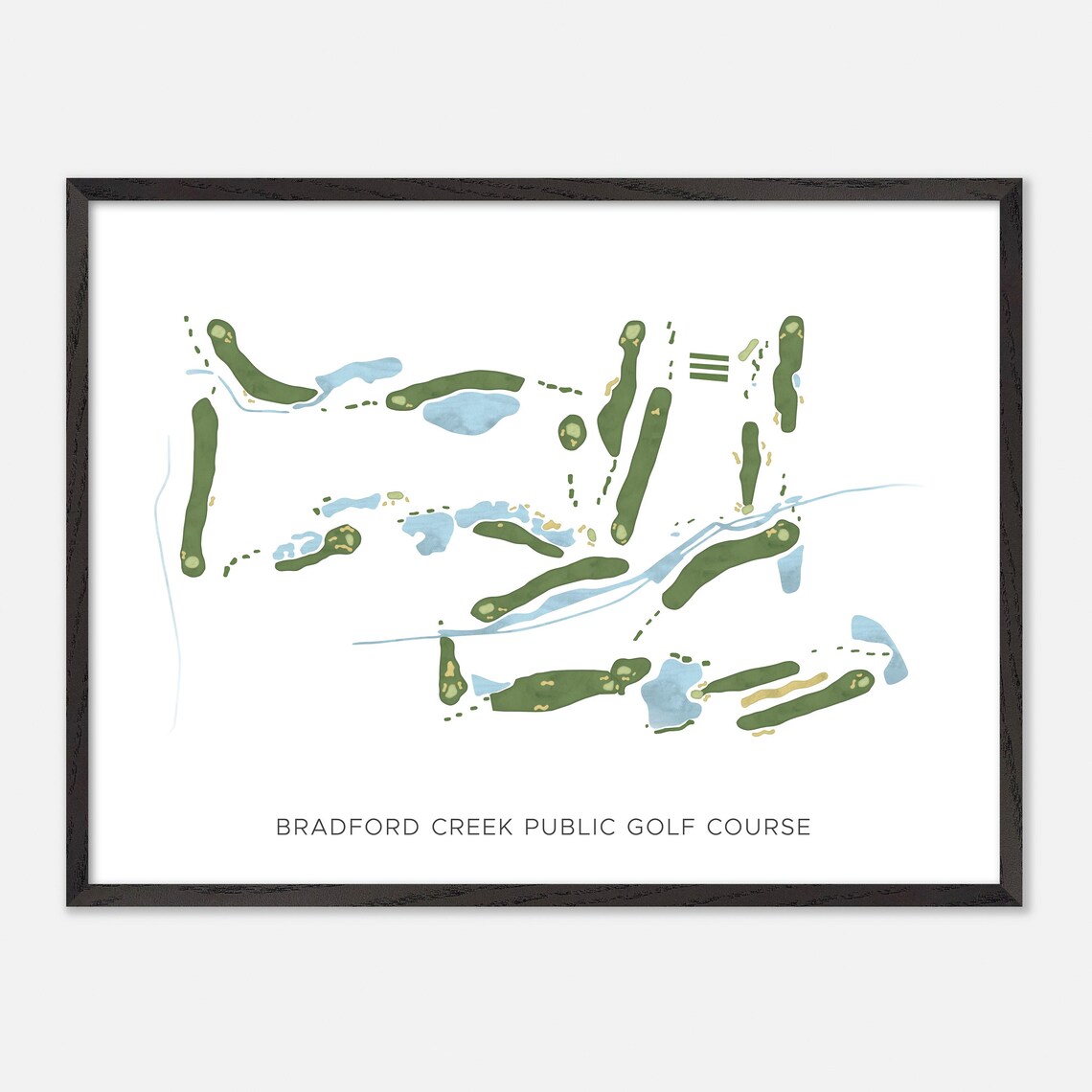 Bradford Creek Public Golf Course Watercolor Layout Map Art Poster Gift - Image 5