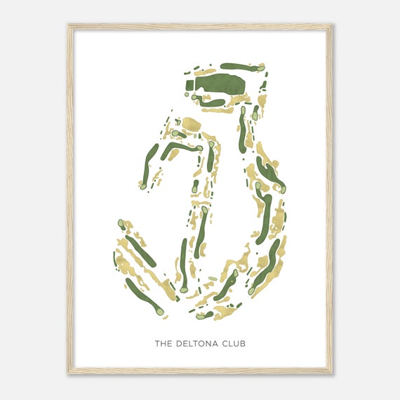 The Deltona Club Florida Modern Watercolor Map Golfer Gift Golf Wall Art Golf Poster Print Course Layout