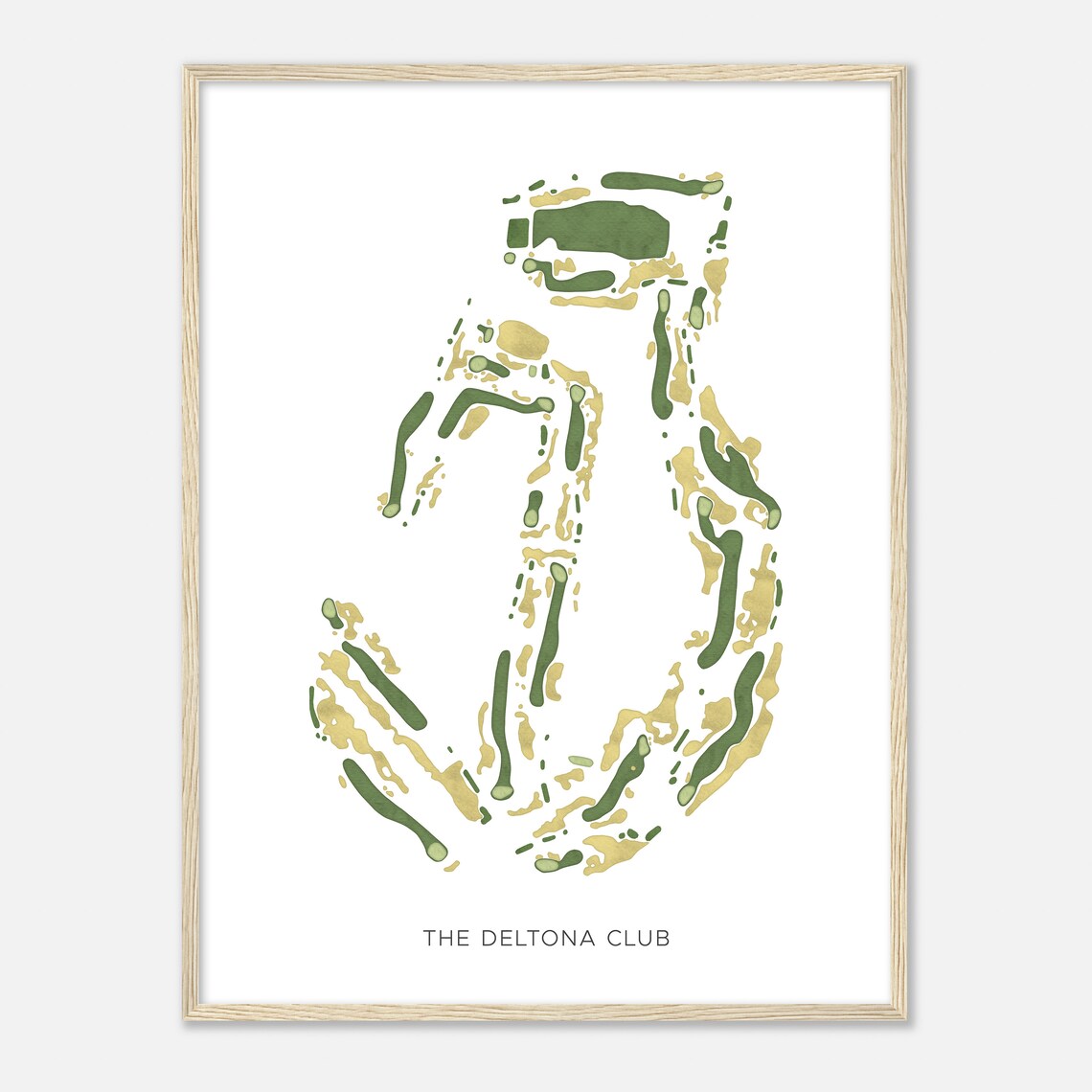 The Deltona Club Florida Modern Watercolor Course Map Poster