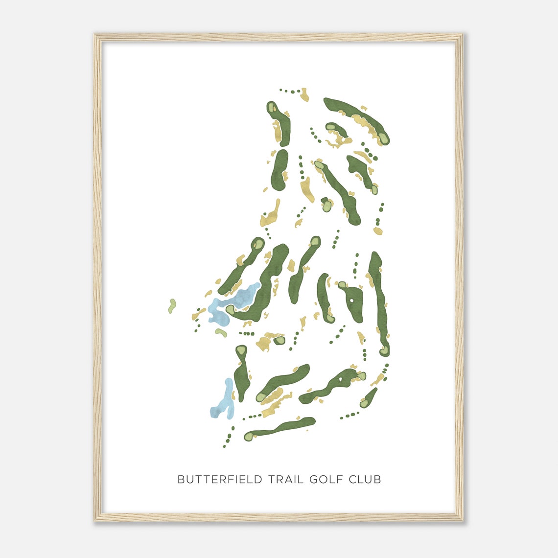 Butterfield Trail Golf Club Texas Modern Watercolor Golf Map Poster - Image 2