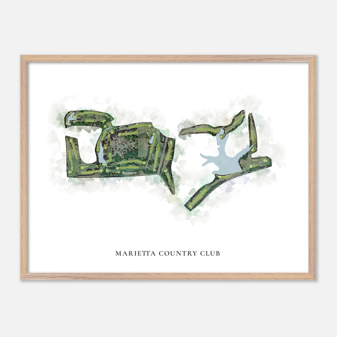 Marietta Country Club Watercolor Golf Course Map Golfer Gift Poster