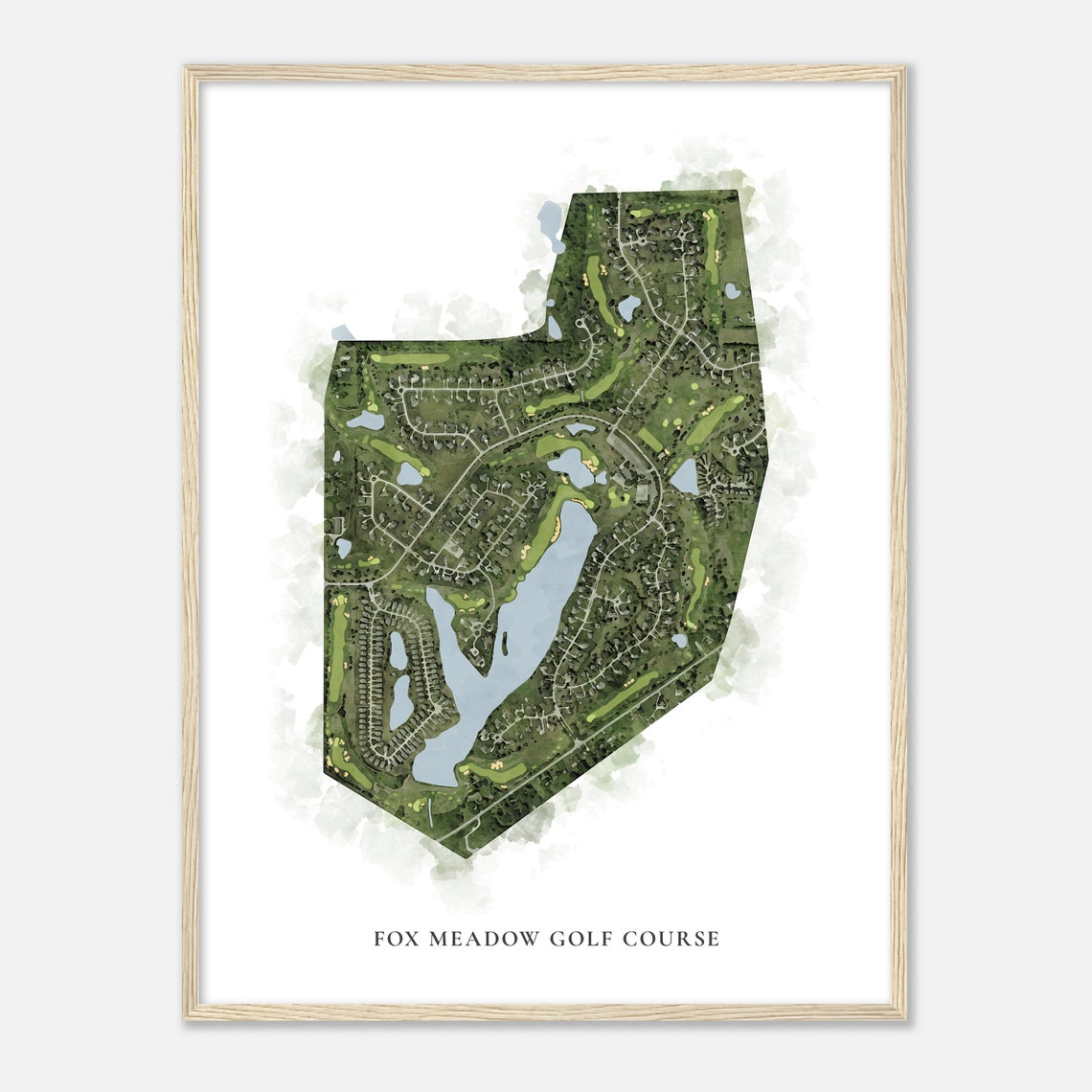 Fox Meadow Golf Course Ohio Classic Watercolor Map Golfer Gift Golf Wall Art Golf Poster Print Course Layout