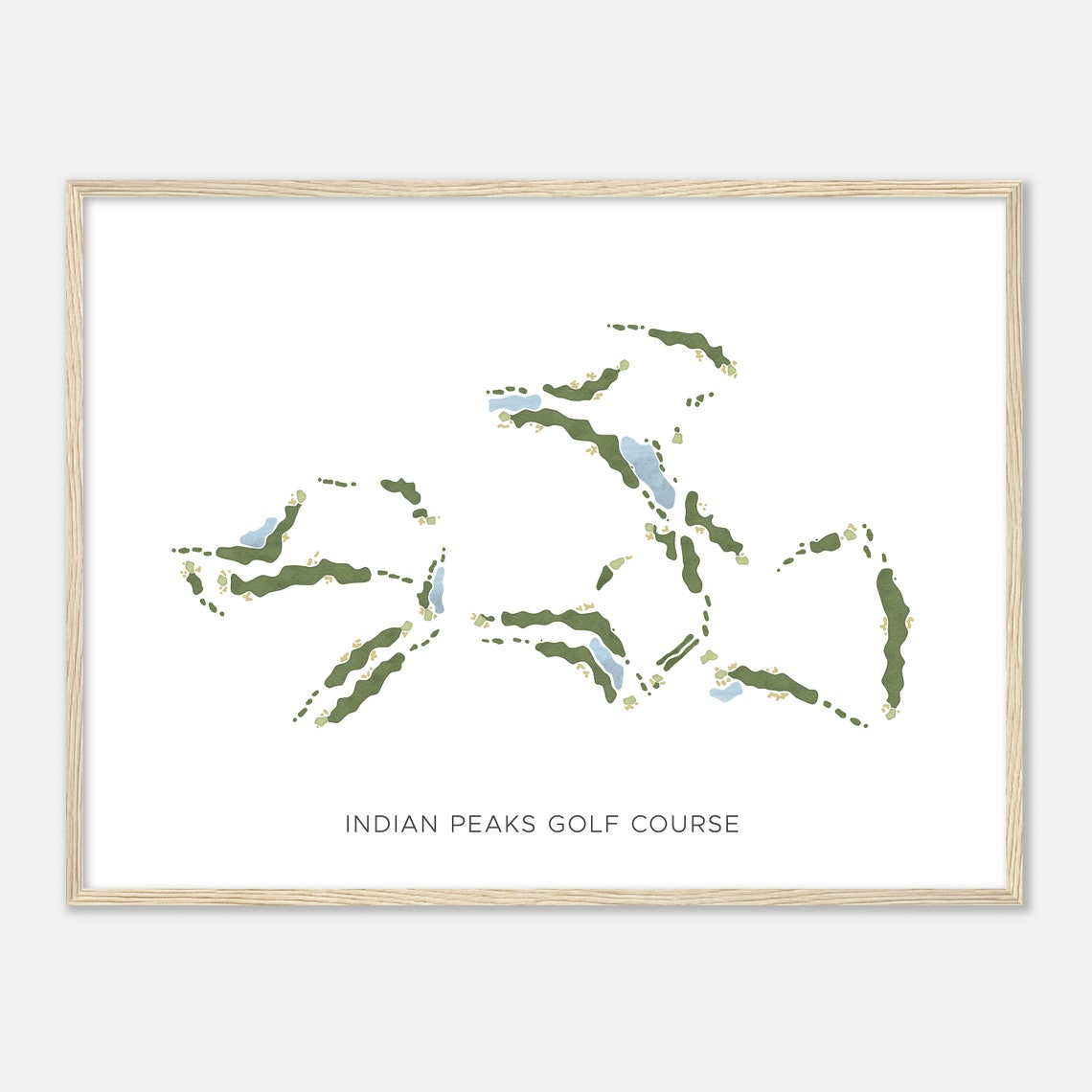 Indian Peaks Golf Course Modern Watercolor Map Golfer Gift Poster - Image 2