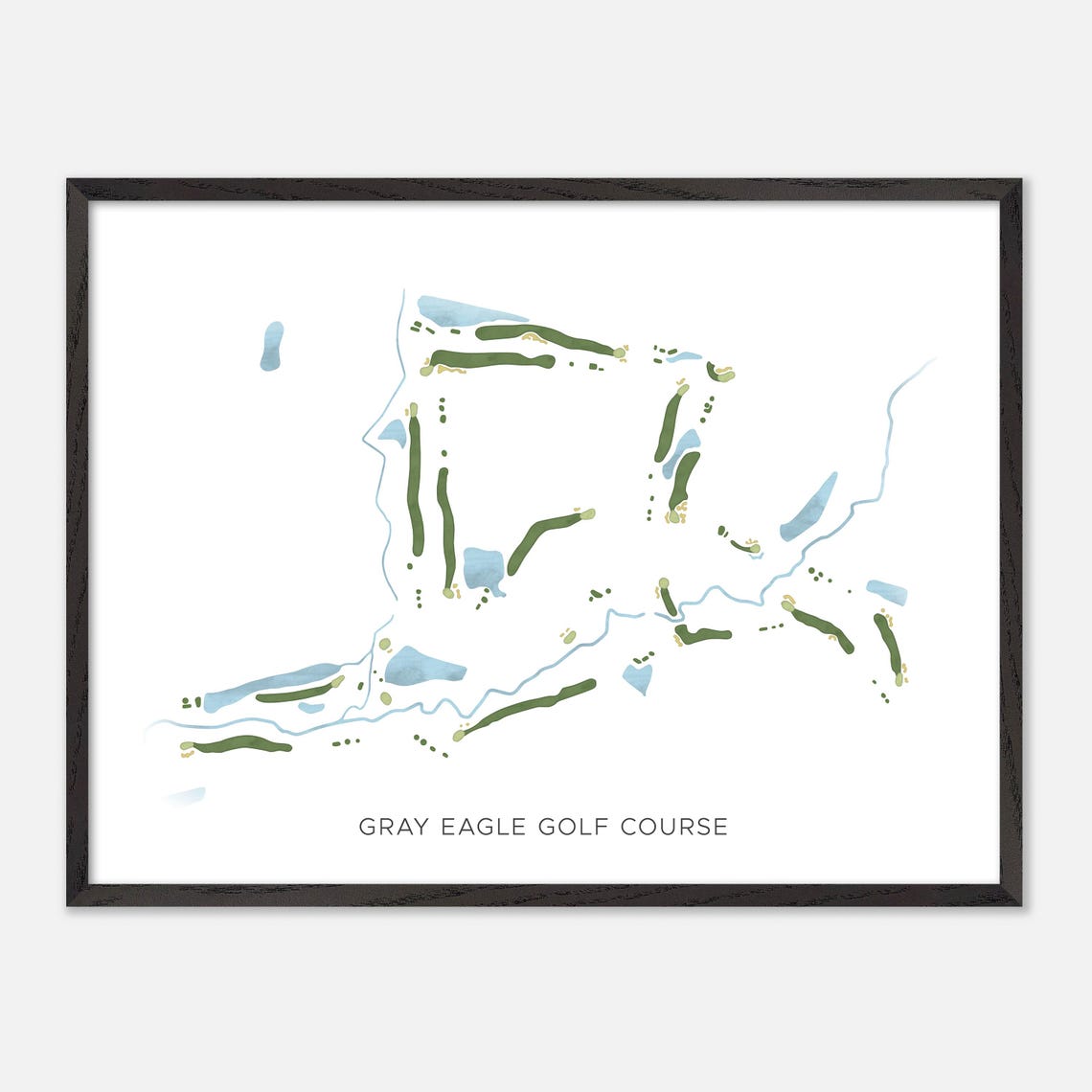 Gray Eagle Golf Course Fishers Indiana Modern Watercolor Map Poster - Image 5