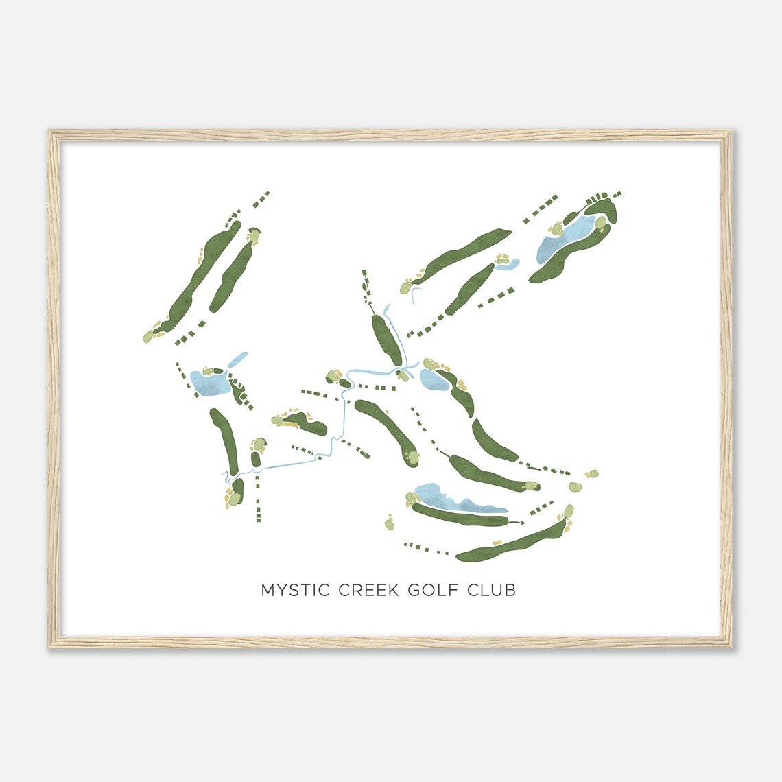 Mystic Creek Golf Club Arkansas Modern Watercolor Map Poster - Image 2