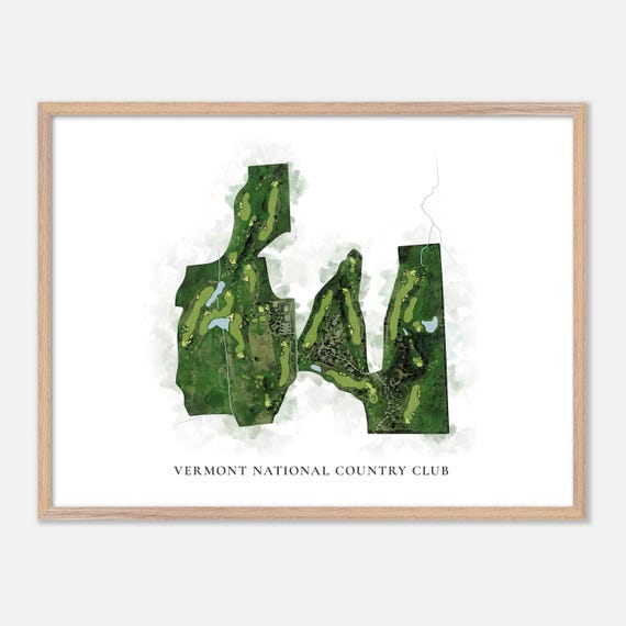 Vermont National Country Club In South Burlington Vermont Classic Watercolor Map Golfer Gift Golf Wall Art Golf Poster Print