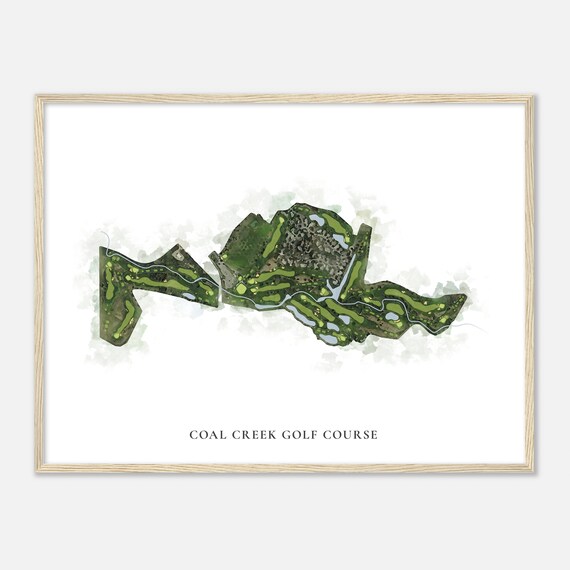 Coal Creek Golf Course Colorado Classic Watercolor Map Golfer Gift Golf Wall Art Golf Poster Print Course Layout
